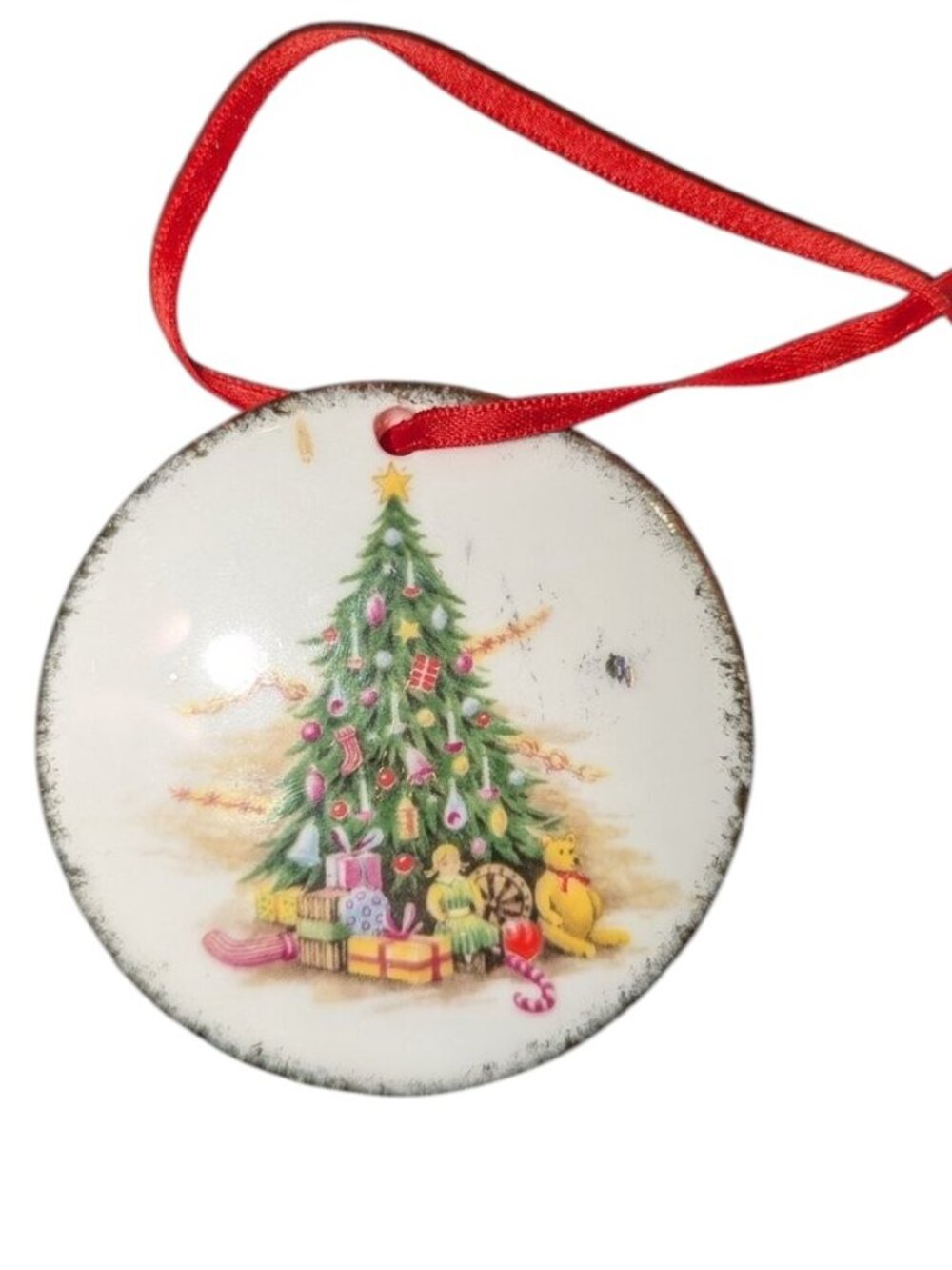Vintage Rare 1990 Christmas Magic Royal Albert Round Tree Ornament Hanging